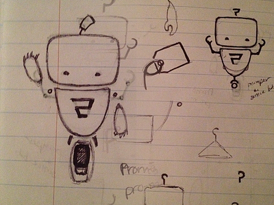 Promi Sketch illustration mechanical pen and ink promi promolizers robot sketch