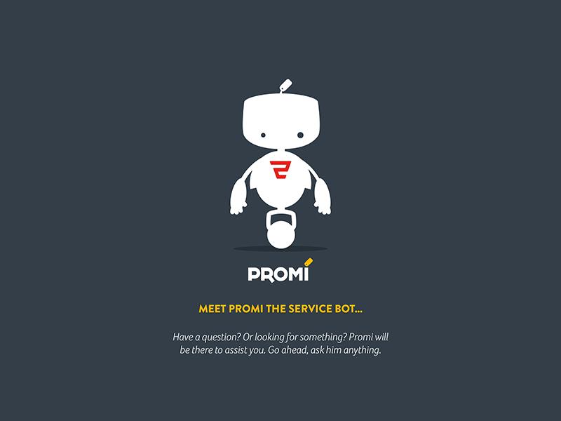 Promi character illustration robot service bot mechanical