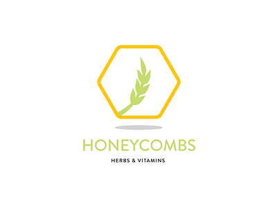 Honeycombs Herbs & Vitamins geometric herb herbal honeycomb illustration logo natural organic