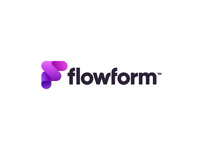 FlowForm - Logo brand branding color concept f logo flogo flow flowform form icon logo logo design logodesign modern modern design modern logo typogaphy violet wordmark wordmark logo