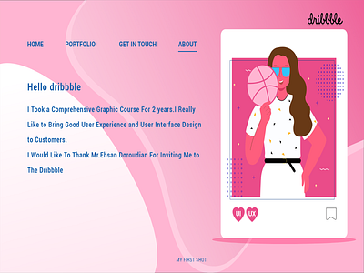First Shot - About Me dribbble uidesign uiux uxdesign تجربه کاربری رابط کاربری طراحی رابط کاربری