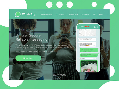 Daily UI Challenge #003 - Landing Page daily ui daily ui 003 daily ui challenge dailyui dailyui 003 dailyui003 redesign sketch 3 whatsapp