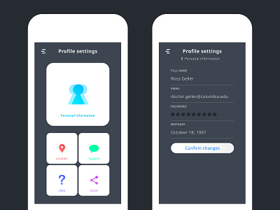 Daily UI Challenge #007 - Settings daily ui daily ui 007 daily ui challenge dailyui dark app dark mode dark ui quebec settings settings page ui ui ux ui100 uid