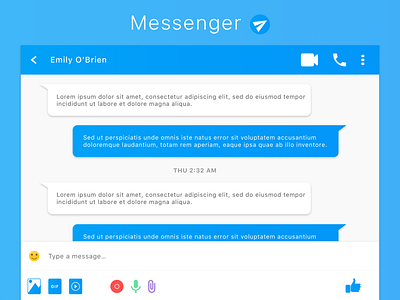 Daily UI Challenge #013 - Direct Messaging app app concept clean daily ui daily ui 012 daily ui challenge dailyui facebook messenger messenger app minimal redesign ui ui ux