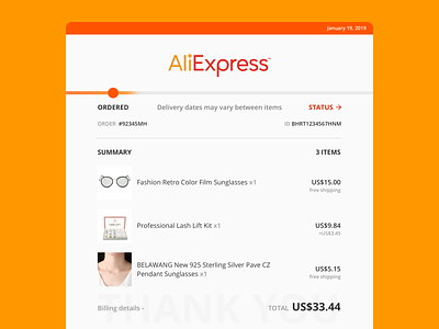 Daily UI Challenge #017 - Email Receipt alibaba aliexpress app daily ui daily ui 017 daily ui challenge dailyui ecommerce ecommerce design email receipt paypal receipt ui ui ux