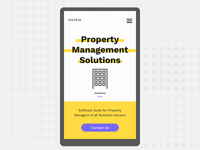 Hopem (Home Page Redesign - Property Management Solutions)