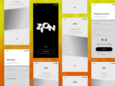 Zion app Interface app ui