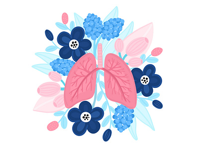 Healthy Lungs concept corona coronavirus covid 19 design floral flowers health human illustration ipad pro lungs vector virus