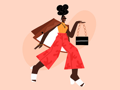 Fashion Girl african american character clothes design fashion girl illustration model street vector woman