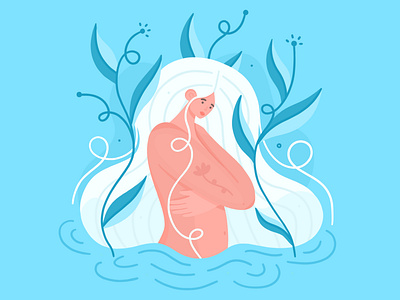 Girl in the Water DTIYS blue character concept design dtiys girl illustration people vector water woman