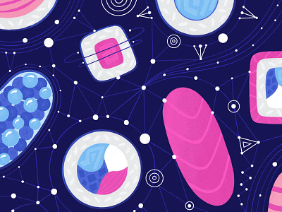 Cosmic Sushi cosmic design food galactic illustration japan japanese procreate space sushi vector