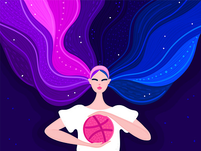 Hello Dribbble! adobe illustrator character design dribbble first shot girl hello hello dribble illustration vector