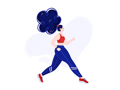 Running character design girl illustration ipad pro people run runner running sport vector woman