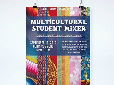 Multicultural Student Mixer advertisement event artwork event poster poster art poster design