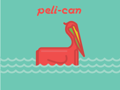 Peli-can bird illustration pelican water