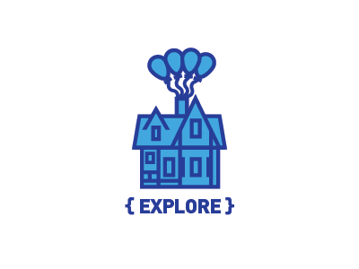 Up disney explore icon minimal pixar up