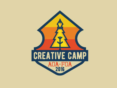 Creative Camp badge camp creative logo pen tree