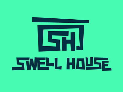 Swell House beach house logo ocean swell type