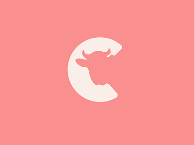 C is for C the Cow Chew animal c cow letter lettering negative space type typography