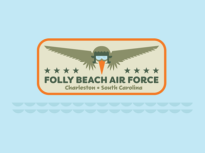 Folly Beach Air Force Badge air force animal badge charleston military pelican south carolina sticker