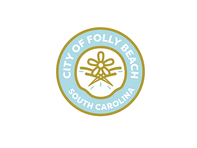 City Of Folly Beach charleston city emblem flower folly beach government roundel sand dollar south carolina