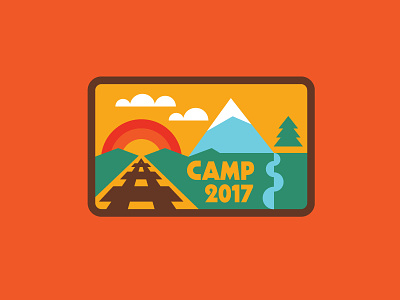'RMP' Webdings Patch badge camp colorado denver mountain patch retro river sky sunset train webdings