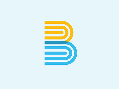 New Personal Logo b beach blue d db initials letter lines logo personal logo yellow