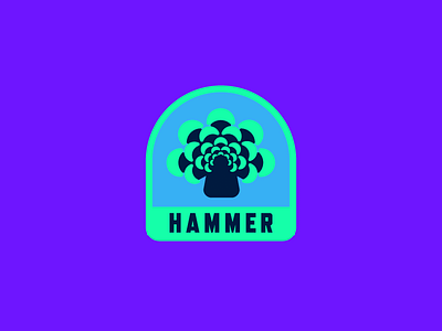 Hammer Coral aquarium badge coral hammer neon ocean patch reef underwater