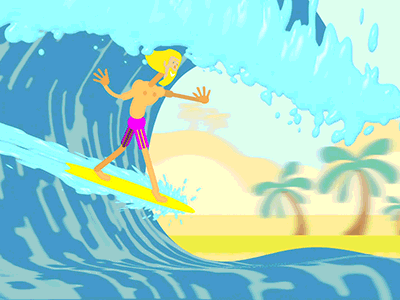 Everybody's going surfin' (downunder) adobe illustrator after effects after effects animation after effects motion graphics animation gif animated illustration looping gif motion design motion graphics