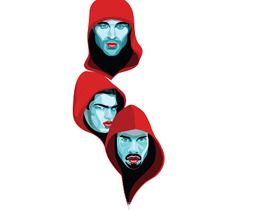 Red Riding Hoods adobe illustration adobe illustrator bezier illustration illustration art male men portraiture vector vector artwork vector artworks