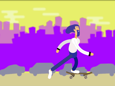 Skater dude in the city illustrator art graphic arts design animation illustrator draw loop animation graphic design graphic art adobe illustrator vector illustration art character animation animated gif vector artwork after effects animated after effects animation vector artworks vector art illustration
