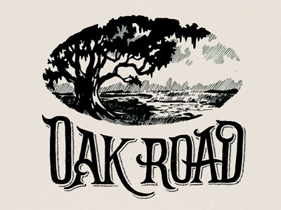 Oak Road 2 beer illustration ink pen typography