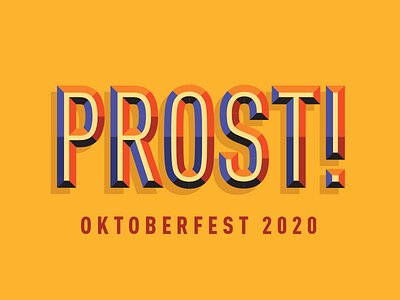 Prost! 3d beer fall geometric germany octoberfest type typography