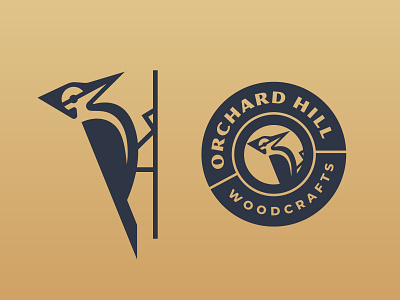 Orchard Hill - Rejected bird branding logo vector wood woodcrafts woodpecker woodworking
