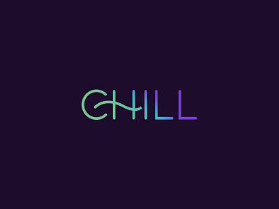 Chill Out cool colors gradient typography