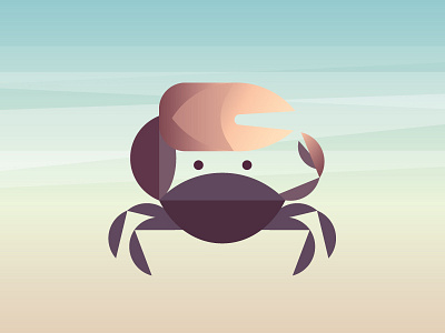 Fiddler Crab beach crab geometric illustration summer vector