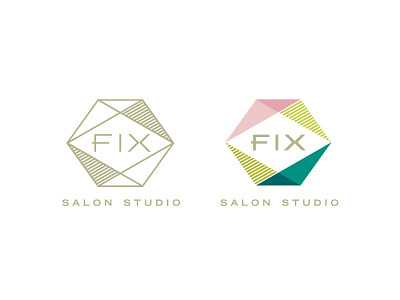 Fix Salon + Color branding colorful geometric