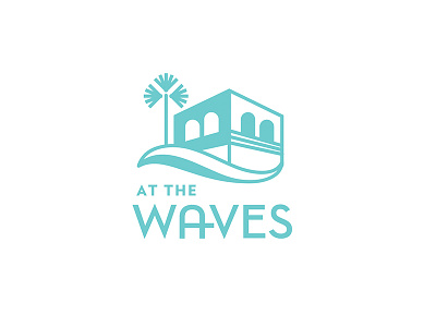 At The Waves branding hotel logo ocean sea tropical vacation water
