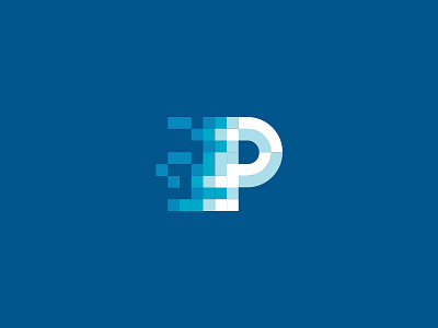 Prosperity blocks building logo monogram p pixels squares techie