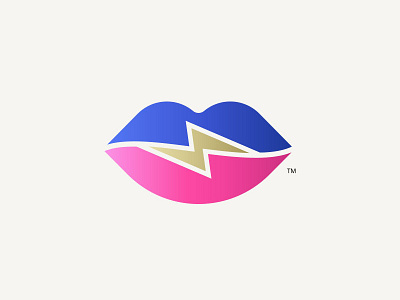 Stimulation branding electricity gradient lips logo mark