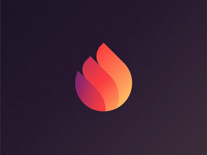 Fire element fire flame hot icon logo mark orange red vector