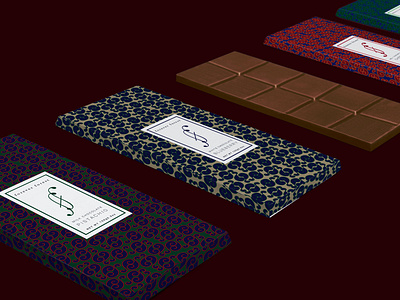 Chocolate Bars branding design luxury brand packaging design pattern design vintage