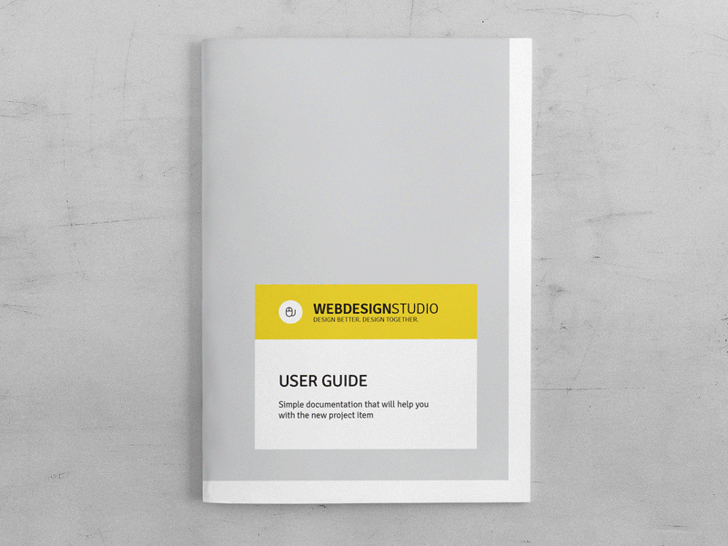 Help File / Illustrated Documentation / User Guide / gif animation brochure clean documentation gif help icon minimal print template user guide
