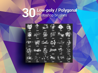 30 Low-Poly / Polygonal / Geometrical Photoshop Brushes