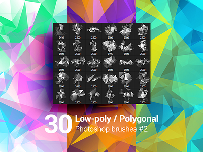 30 Low-Poly / Polygonal / Geometrical Photoshop Brushes #2 brushes geometric geometrical low poly photoshop polygon polygonal shape texture triangle triangular triangulator