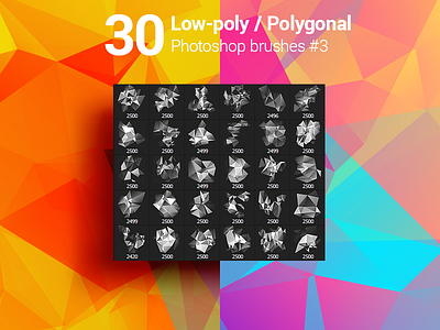 30 Low-Poly / Polygonal / Geometrical Photoshop Brushes #3