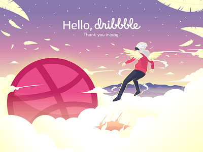 fly and inspired debut dribbble first shot illustration invitaion invite vector