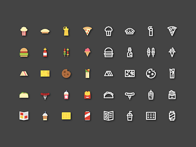 Fancy food and beverages beverages design dribbble fast food fastfood food icon icon collection pack