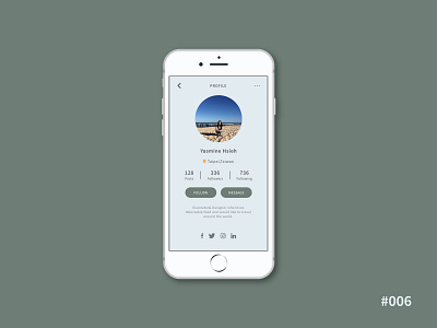 UI 006 006 dailyui design ui uidesign userprofile