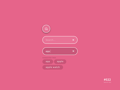 UI 022 022 22 app button daily 100 challenge dailyui design pink search search bar tags ui uidesign